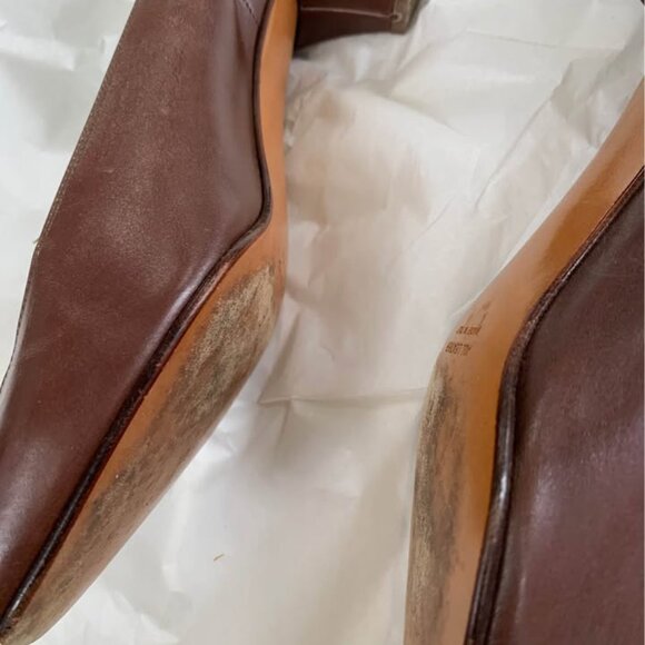 MASERATI Vintage Brown Leather Pump - Sz 9 - Picture 3 of 6